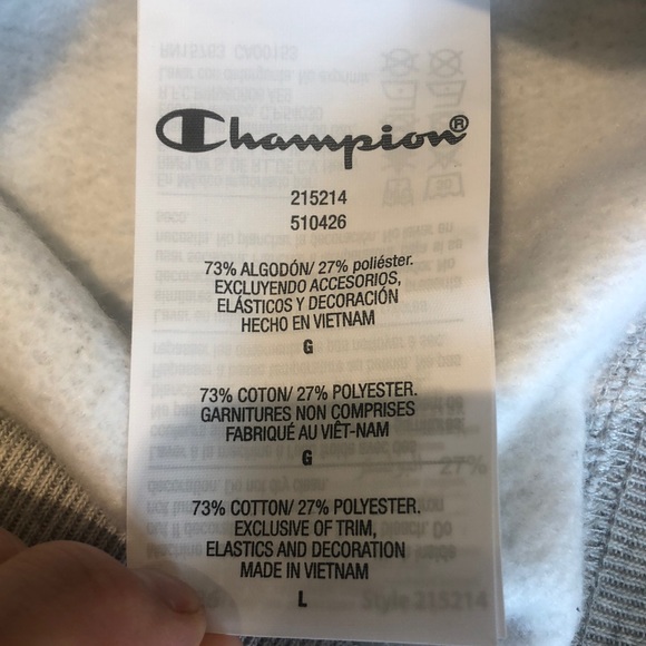 CHAMPION HOODIE REVERSE WEAVE NWT GRAY MENS L, M - Picture 8 of 8